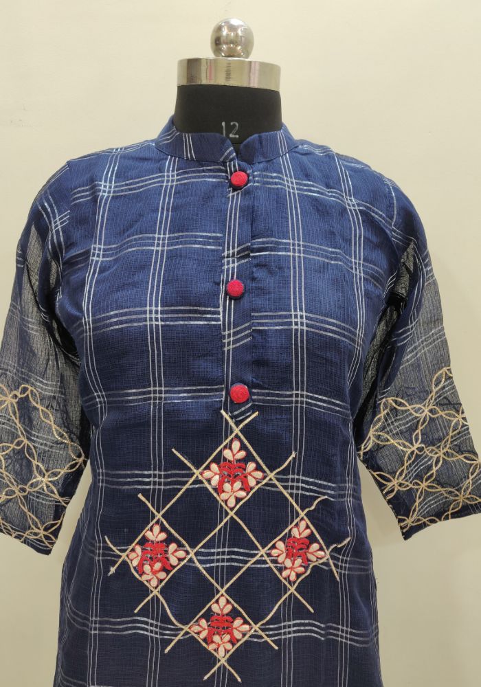 Adorable Pure Kota Checks Kurti - Shree Jain Jari Store